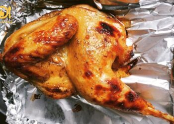 gà nướng mật ong giấy bạc