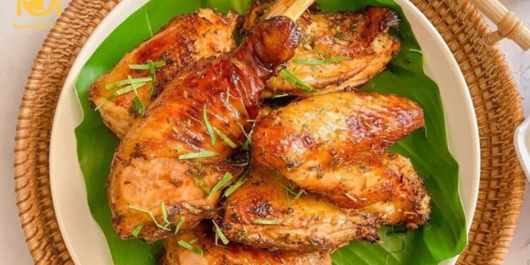 gà nướng muối ớt lá chanh