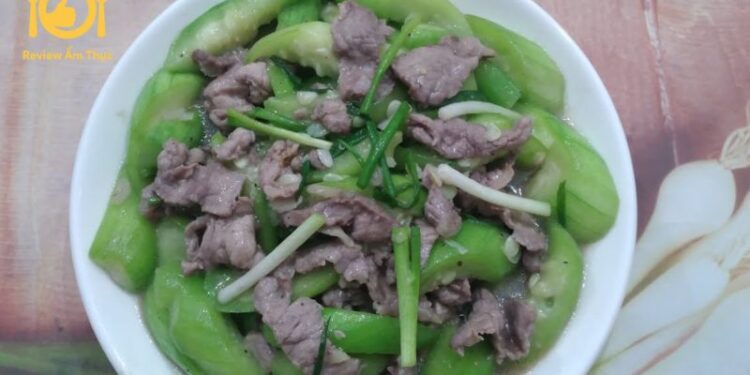 mướp xào thịt bò