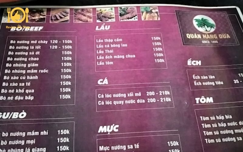 Review quán ăn Hàng Dừa bò nướng nổi tiếng ở tỉnh Bình Dương? 12 quán ăn hàng dừa bò nướng