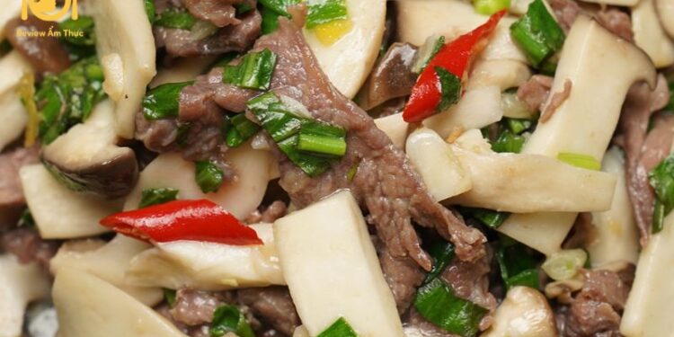 thịt bò xào nấm