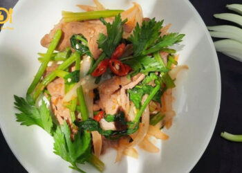 thịt lợn xào hành tây