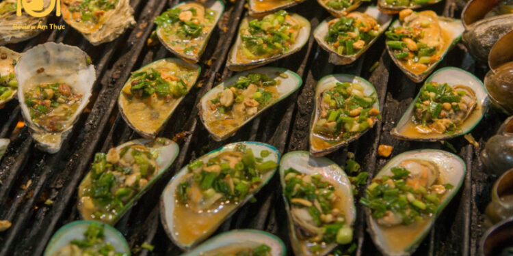 vẹm nướng mỡ hành