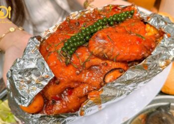 gà nướng tiêu xanh