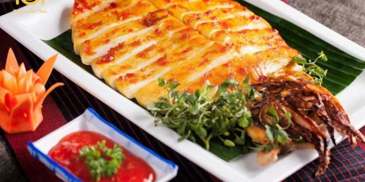 mực một nắng nướng sa tế