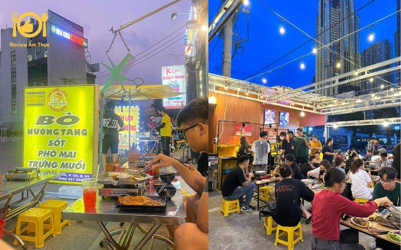 Review bò nướng tảng Thành Lùn có view Landmark 81 triệu đô 9 bò nướng tảng thành lùn