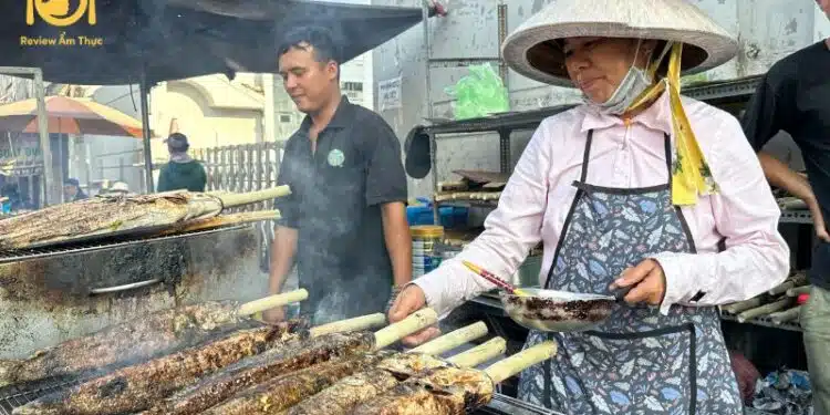 cá lóc nướng cúc bụi