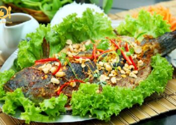 cá lóc nướng mỡ hành