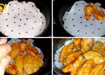 cánh gà nướng muối ớt bằng nồi chiên không dầu