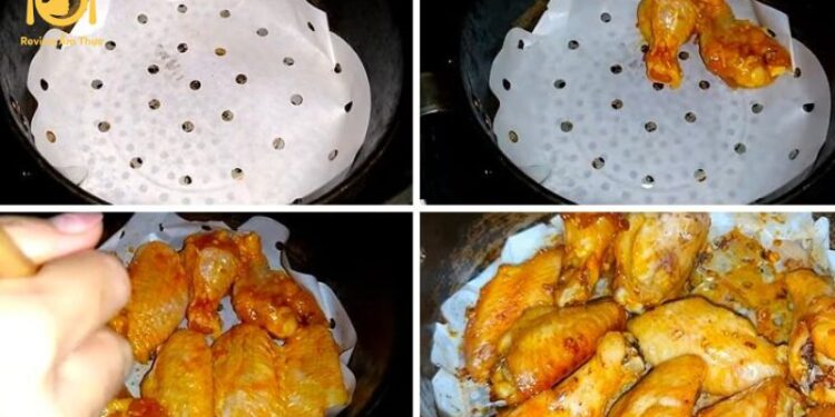 cánh gà nướng muối ớt bằng nồi chiên không dầu