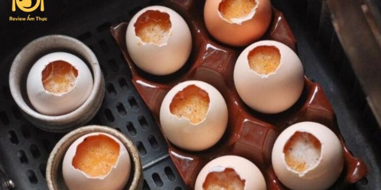 làm trứng gà nướng bằng nồi chiên không dầu