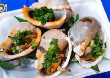 ốc nướng mỡ hành