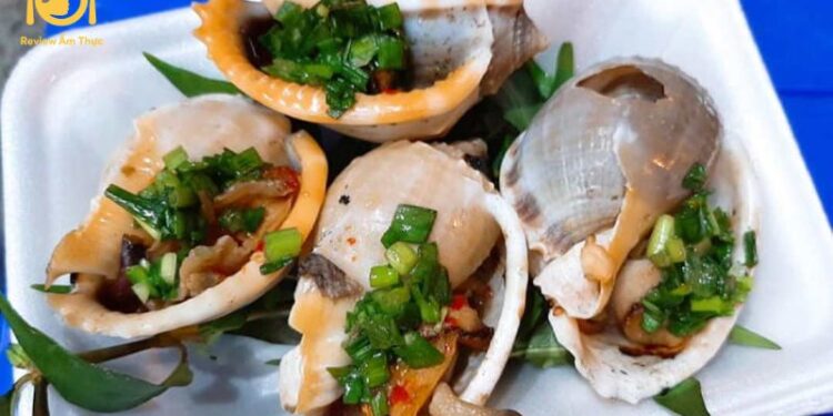 ốc nướng mỡ hành