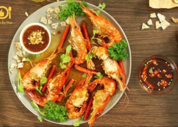 tôm nướng bơ tỏi nồi chiên không dầu