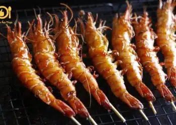 tôm nướng lò vi sóng