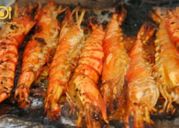 tôm nướng sa tế giấy bạc