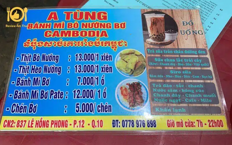 Review A Tùng bánh mì bò nướng bơ Campuchia - Có thật sự ngon? 10 a tùng bánh mì bò nướng bơ campuchia