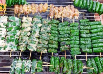 bò nướng lá lốt mỡ chài