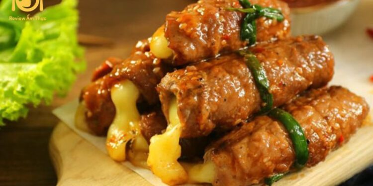 bò nướng phô mai bằng nồi chiên không dầu