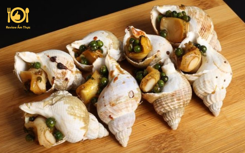 Hướng dẫn cách chế biến ốc bulot nướng tiêu xanh cực ngon 10 ốc bulot nướng tiêu xanh