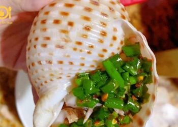 ốc giấy nướng mỡ hành