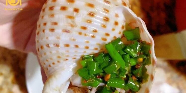 ốc giấy nướng mỡ hành