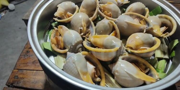 ốc tỏi nướng tiêu xanh