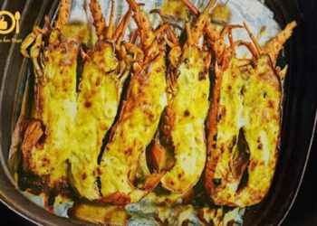 Tôm nướng phô mai nồi chiên không dầu