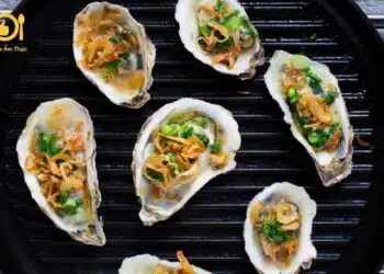 cách làm hàu nướng mỡ hành bằng chảo