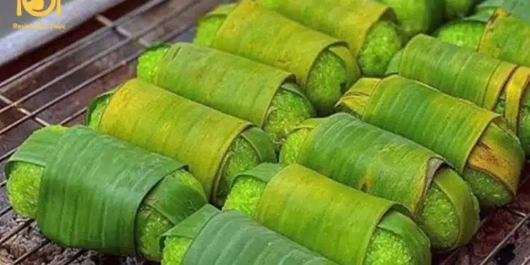 chuối nướng lá dứa