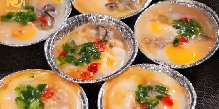 hàu nướng giấy bạc bằng chảo