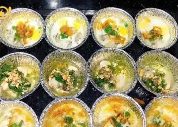 hàu nướng mỡ hành bằng lò nướng