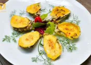 hàu nướng phô mai bằng nồi chiên không dầu