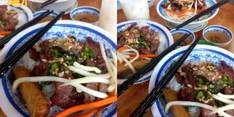 Review quán bún thịt nướng Cây Xoài siêu ngon tại Gò Vấp