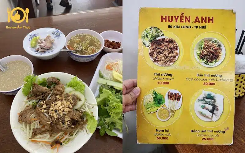 Review quán bún thịt nướng Huyền Anh ngon bậc nhất xứ Huế 10 bún thịt nướng Huyền Anh