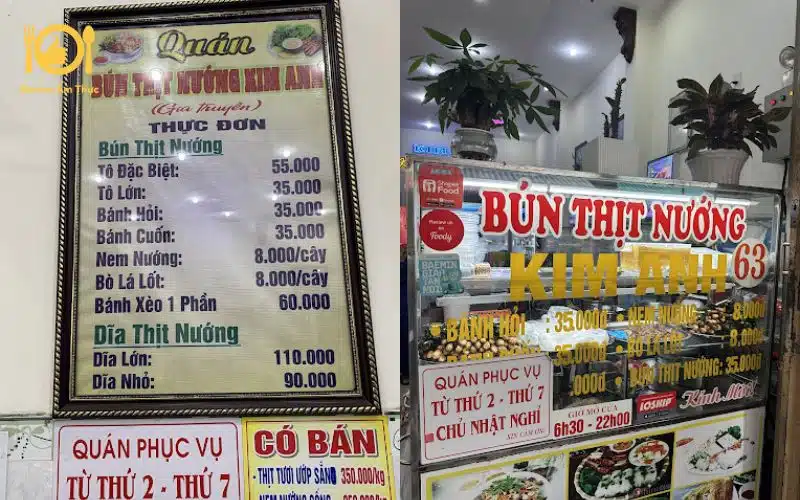 Review chi tiết quán bún thịt nướng Kim Anh nổi tiếng ở Đà Nẵng 6 bún thịt nướng kim anh