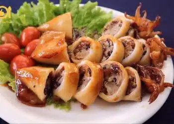 mực nhồi thịt nướng