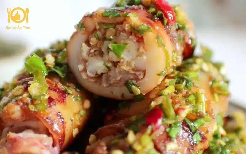 Cách làm mực nhồi thịt nướng sa tế thơm ngon ngay tại nhà 10 mực nhồi thịt nướng sa tế