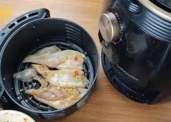 mực nướng muối ớt bằng nồi chiên không dầu