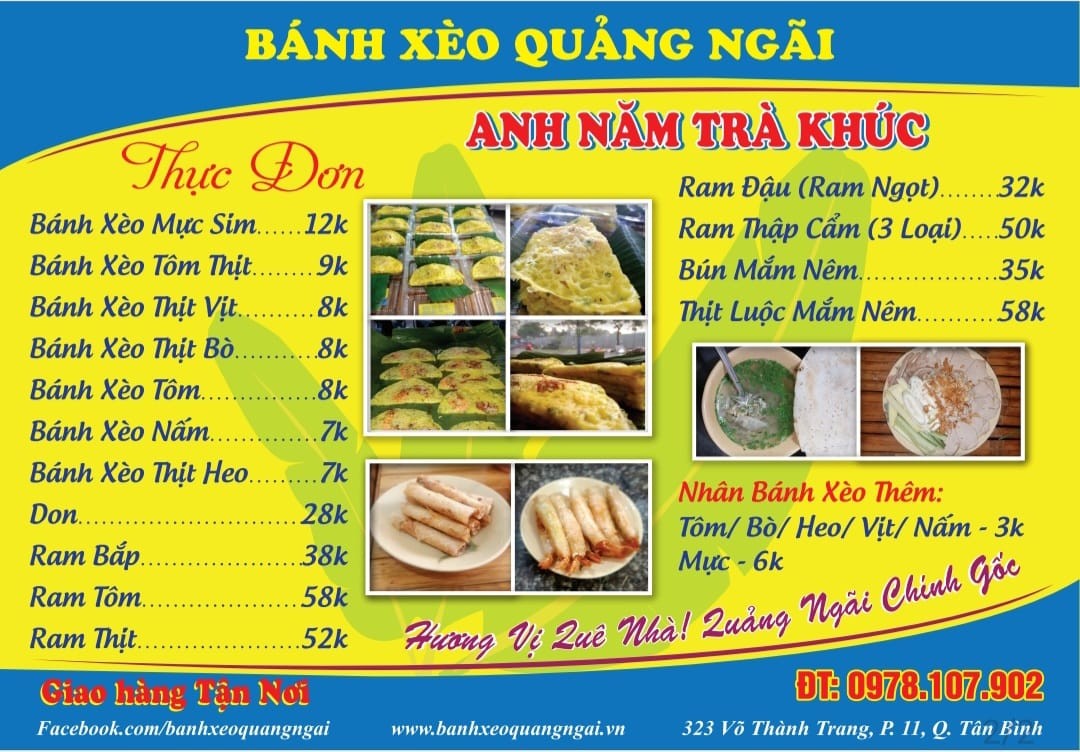 Khám Phá Hương Vị Bánh Xèo Sài Gòn: TOP 17 Quán Ngon "Ăn Là Mê"! 12 Menu đa dạng của quán bánh xèo Quảng Ngãi với các món ngon truyền thống