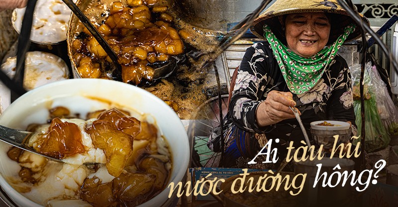 Gánh tào hủ cô Hiệp với nồi tào hủ và đường mật nghi ngút khói, thu hút đông đảo thực khách