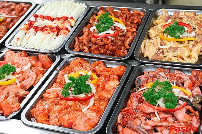Thực đơn buffet nướng tại Chú Tèo Buffet – chung cư K26, Dương Quảng Hàm rất đa dạng