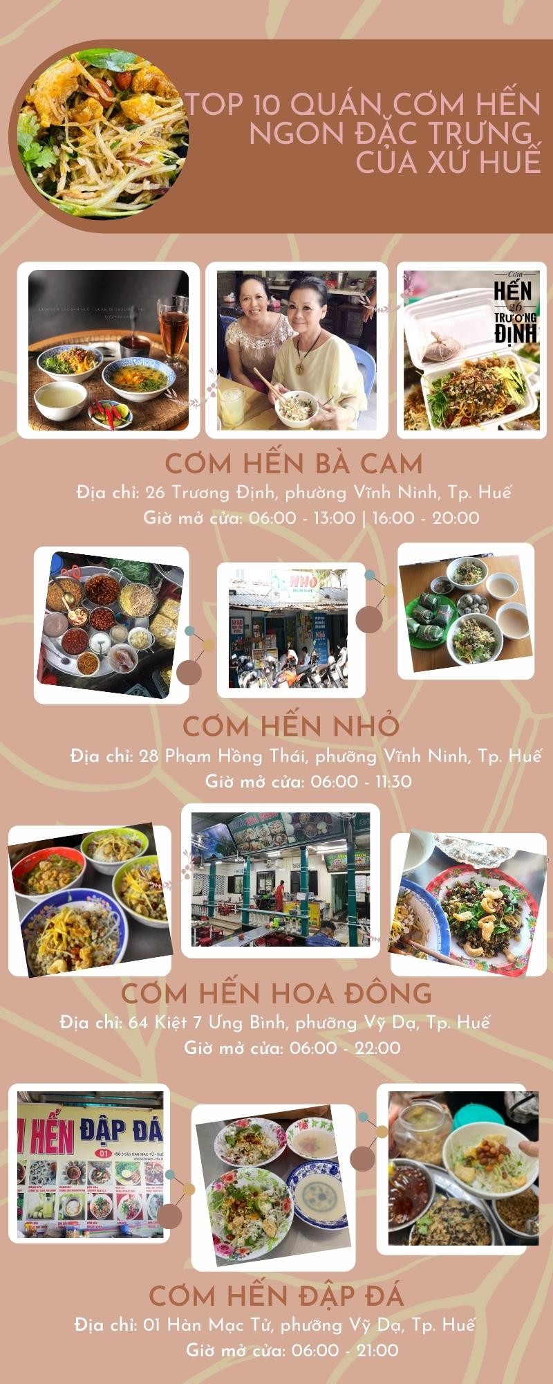 Khám Phá Cơm Hến Huế: Nét Dân Dã, Tinh Hoa Ẩm Thực Cố Đô 8 Toàn cảnh một quán ăn bình dân với nhiều khách đang thưởng thức cơm hến và bún hến ở Huế