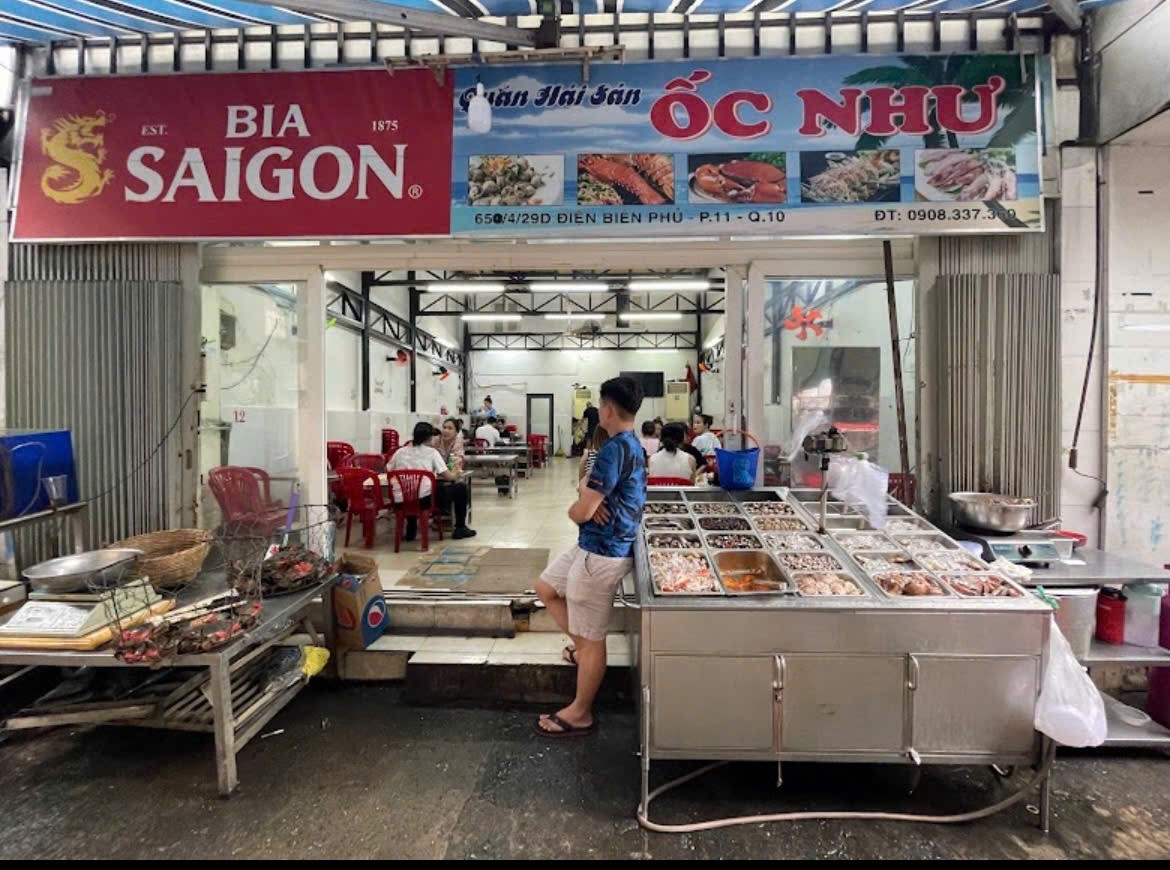 Món ốc len xào dừa thơm béo chuẩn vị tại Quán Ốc Như