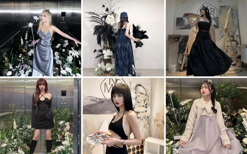 Khám phá 32 Quán Cafe Đẹp Ở Sài Gòn Đáng Check-in Nhất 22 Khu vực thang máy hoa tại Normad Cafe