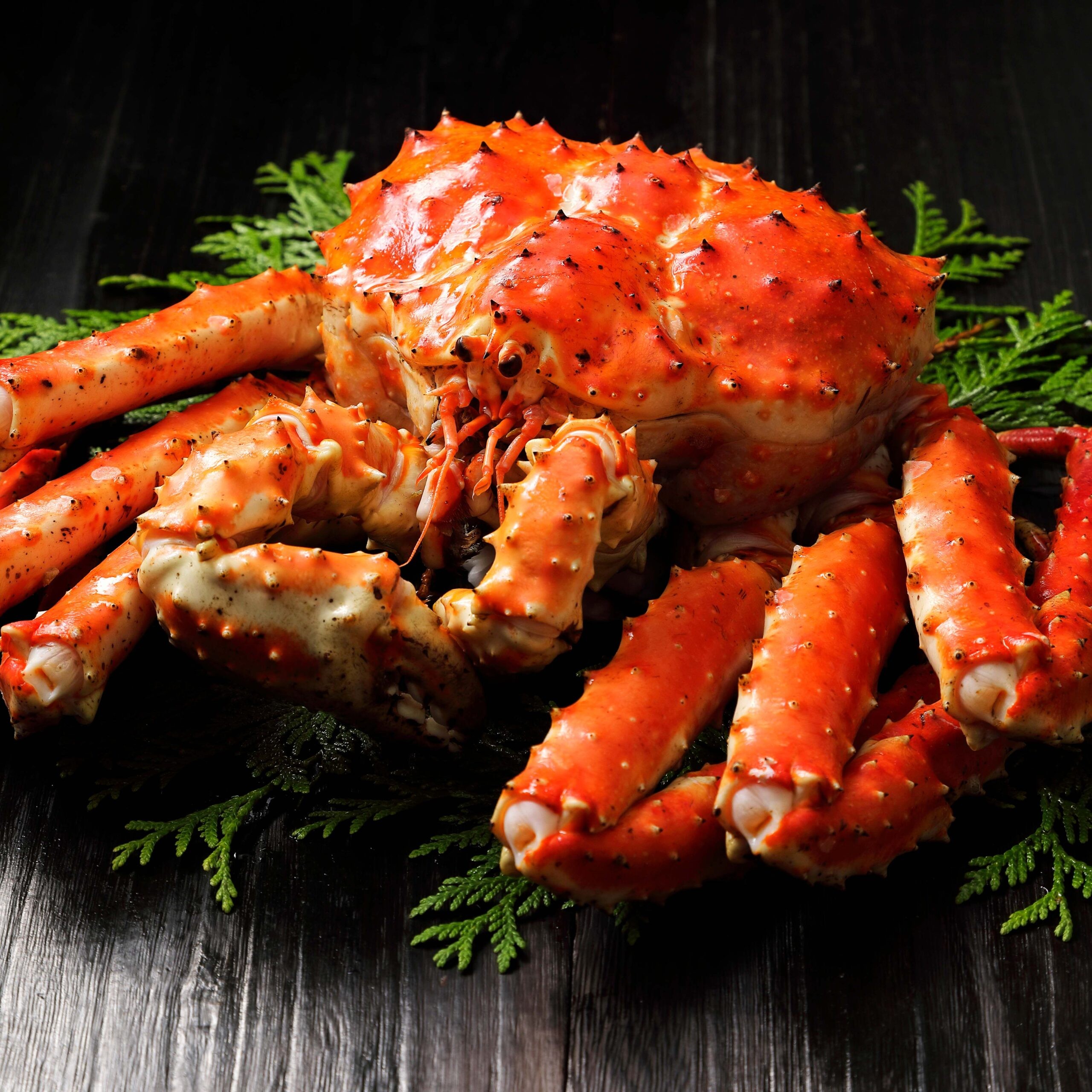 Hải sản Rạn Biển: Đưa Biển Khơi Về Giữa Lòng Đô Thị 7 King Crab – cua hoàng đế lớn, tươi sống với lớp vỏ màu đỏ cam ấn tượng