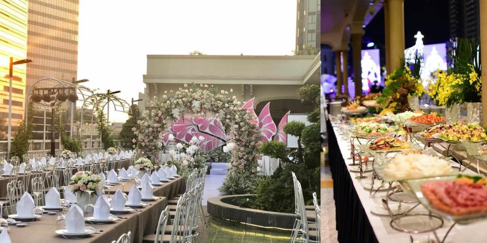 Top 9 Nhà Hàng Tiệc Cưới Quận 1 Sang Trọng Bậc Nhất Sài Gòn Cho Ngày Trọng Đại 15 Không gian ngoài trời đầy lãng mạn tại Rex Hotel Saigon, được trang trí với ánh đèn ấm áp và cây xanh