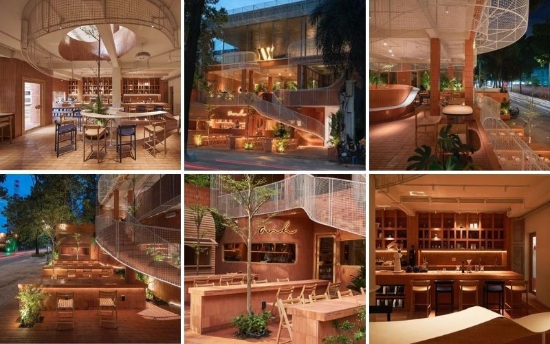 Lưu Ngay TOP 50+ Quán Cà Phê Sống Ảo Sài Gòn Không Góc Chết! 10 Kiến trúc độc đáo của Anh Coffee Roastery với tông màu đỏ gạch