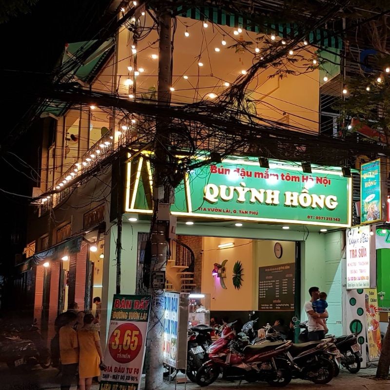 Top 10 Quán Bún Đậu Mắm Tôm Ngon Sài Gòn Nhất Định Phải Thử 13 Quán Bún Đậu Quỳnh Hồng sạch sẽ, rộng rãi trên đường Vườn Lài