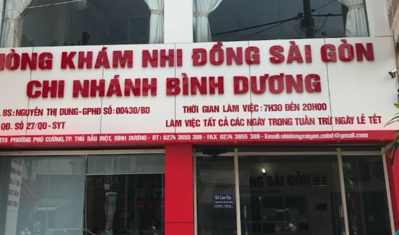 Phòng khám nhi Sài Gòn Bình Dương từ bên ngoài